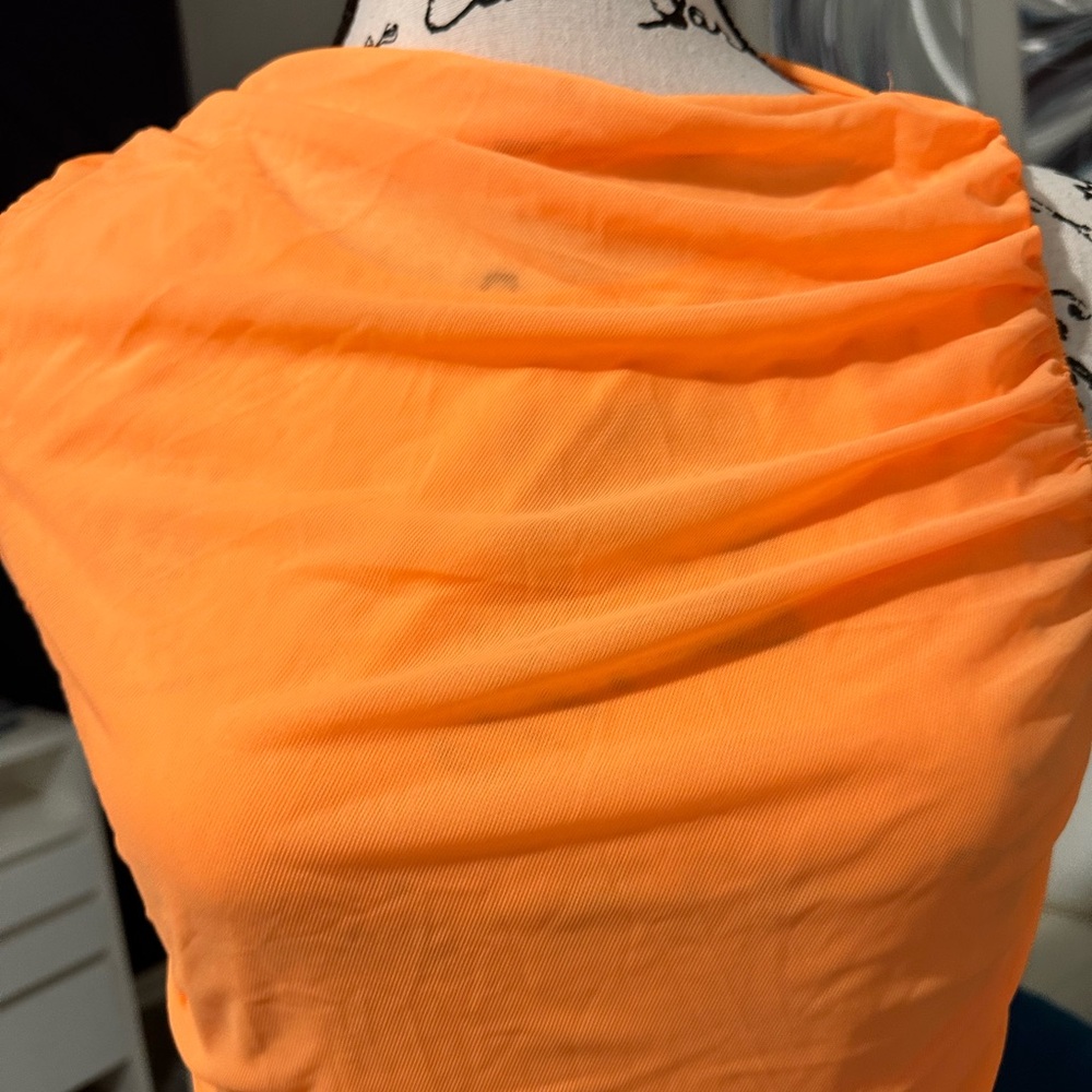 Vibrant Orange Drape maxi dress.. just in time for the summer